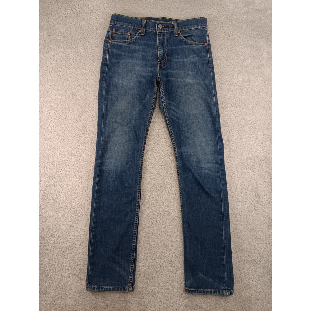 Levis 513 Jeans Men 29x30 (Tag 29x32) Blue Slim Straight Stretch Denim